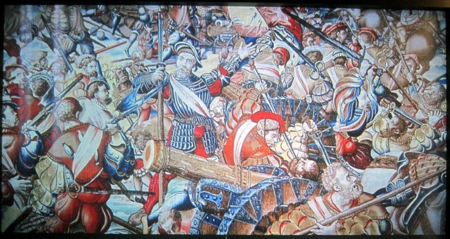 arazzo fiammingo raffigurante la battaglia di Pavia