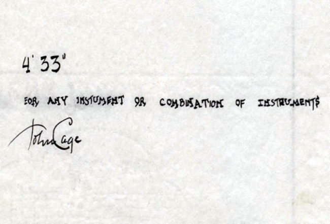 John Cage 4'33'' musica del silenzio