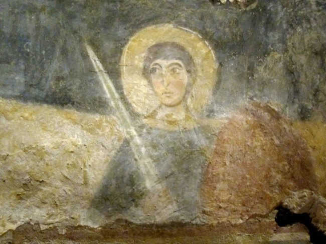 Santo con spada nella cripta S. Giovanni Domnarum a Pavia