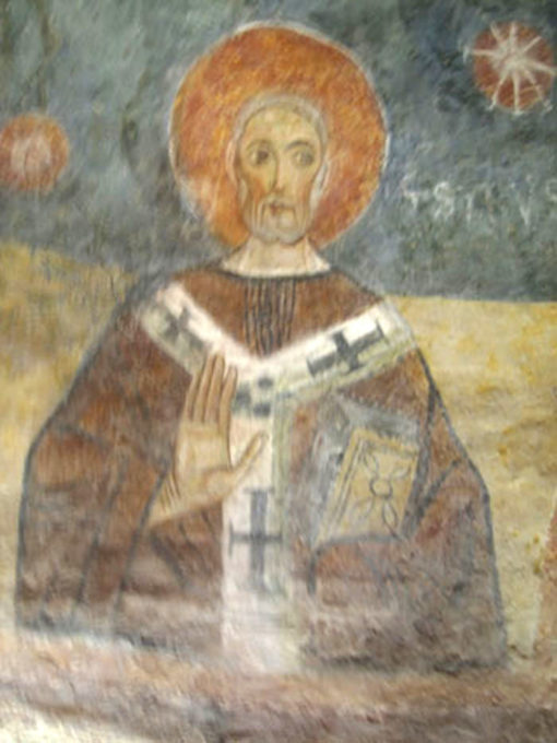 Figura di santo nella cripta S. Giovanni Domnarum a Pavia