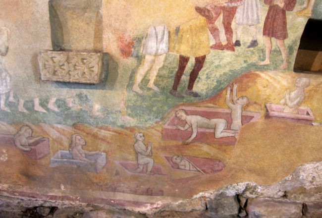 affreschi chiesa di san giorgio sentiero del viandante
